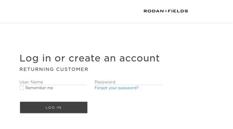 rodan and fields login page